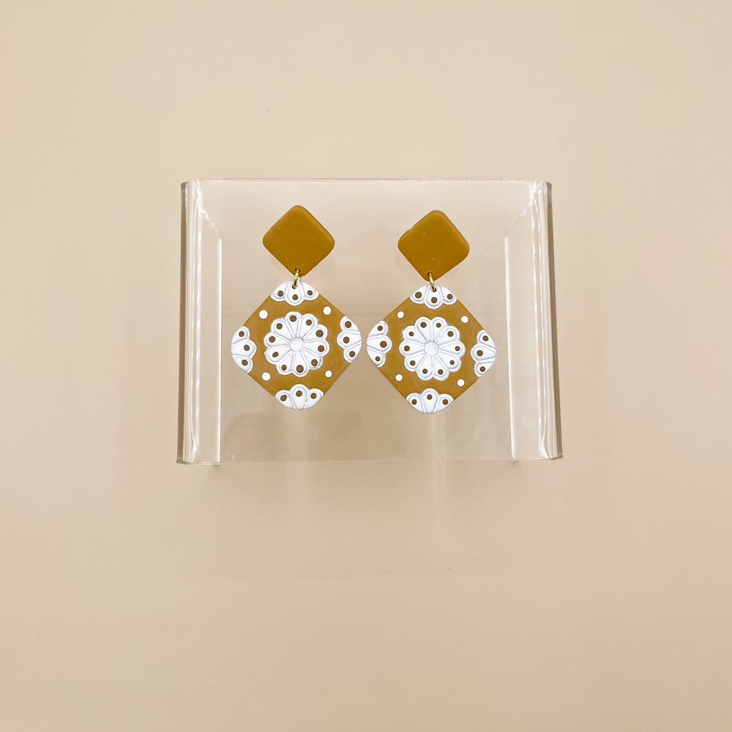 PRE-ORDER | Azulejo Tile Statement Dangle Earrings