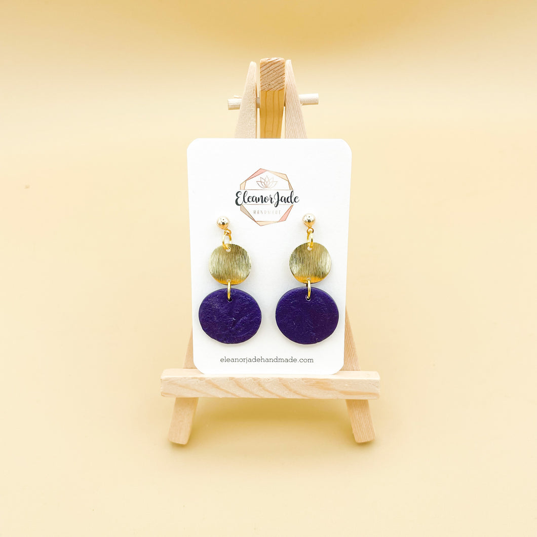 Purple Circle Dangle | Statement Earrings
