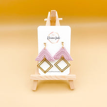 Load image into Gallery viewer, Triangle + Square Charm | Dangle Statement Earrings
