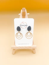 Load image into Gallery viewer, Pebble Dangle w/ Nested Circle Charm | Dangle Statement Earrings
