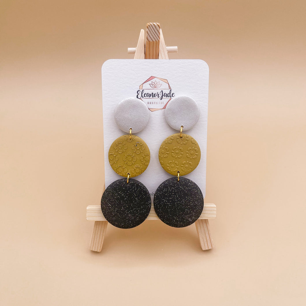 Color Block Circles | Twinkle | Dangle Statement Earrings