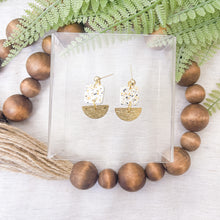 Load image into Gallery viewer, Confetti Dainty Square + Charm Dangle Statement Earrings
