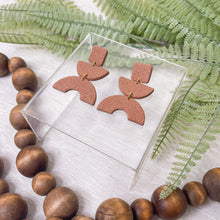 Load image into Gallery viewer, Deep Terracotta Geo | Dangle Statement Earrings
