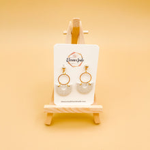 Load image into Gallery viewer, Dainty Arch w/ Open Circle Charm | Dangle Statement Earrings
